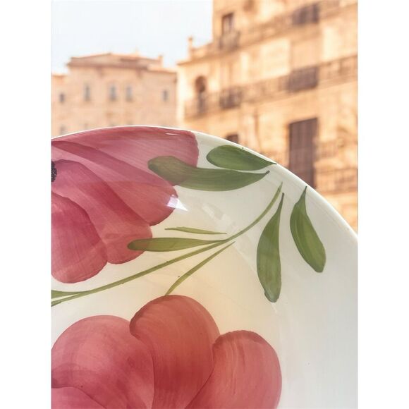 Italoceramica 12" Hand Painted Floral Italian Pasta Bowl Multicolor Large Rare - Picture 5 of 9